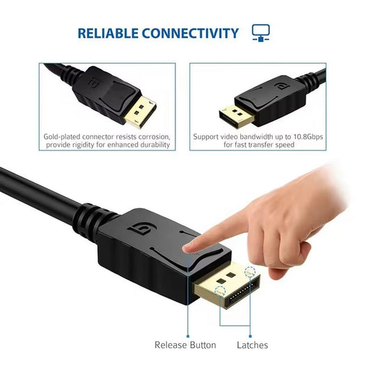 DP zu DVI Adapter DisplayPort zu DVI Konverter Full HD 1080p PC Beamer Vergoldet