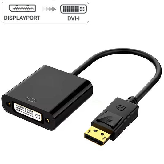 DP zu DVI Adapter DisplayPort zu DVI Konverter Full HD 1080p PC Beamer Vergoldet