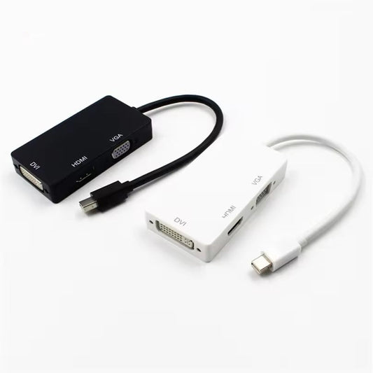 Mini DisplayPort auf HDMI DVI VGA Adapter Mini DP Konverter 3in1 1080p Schwarz oder Weiß