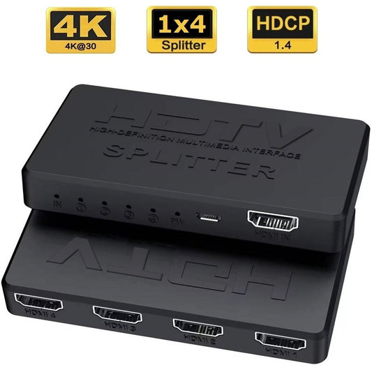 1-in-4-out HDMI Splitter Verteiler 4K 3D 4K@30Hz 1080p@60Hz Ultra HD Adapter