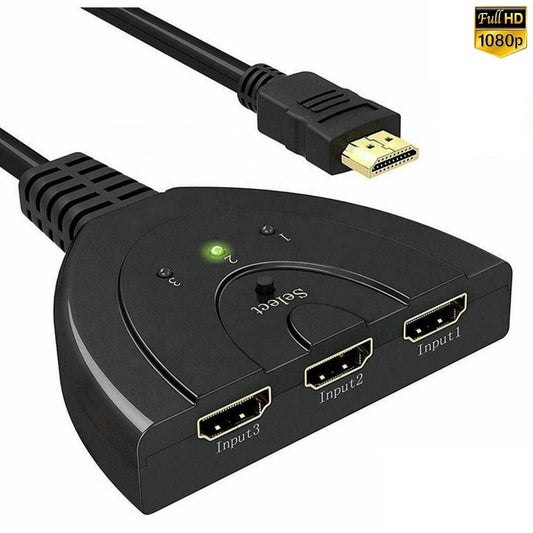 3-in-1-out HDMI Switch Adapter Umschalter 3in1 Ultra HD 4K oder Full HD 1080p