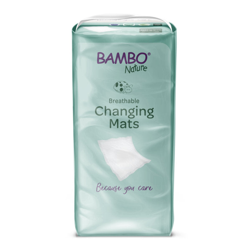 Bambo Nature Wickelunterlage, 60x60 cm, mit Superabsorber  | Packung (10 Paare)