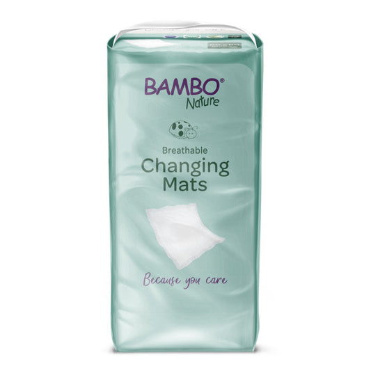 Bambo Nature Wickelunterlage, 60x60 cm, mit Superabsorber  | Packung (10 Paare)