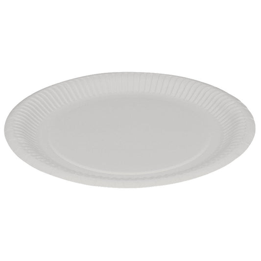 Pappteller, Flach ø 23 cm, Weiß  | Packung (50 Paare)