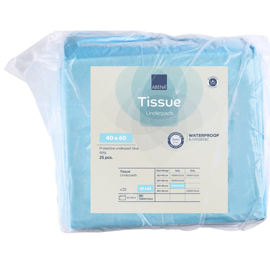 Einweg-Unterlage, ABENA Tissue, 6-lagig, 40x60 cm, Blau  | Packung (25 Paare)