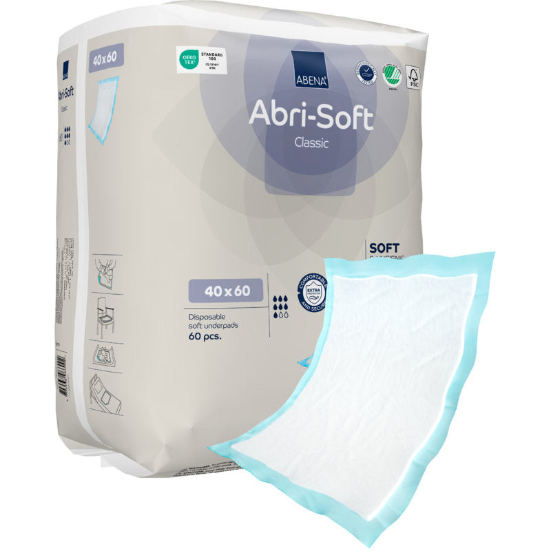 Einweg-Unterlage, Abri-Soft Classic, 40x60 cm,  Blau  | Packung (60 Paare)