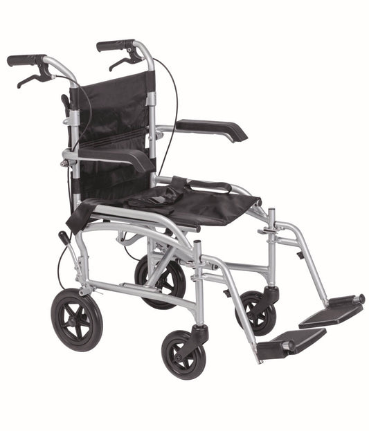 Transferstuhl & Transportrollator – faltbar, 10,6 kg & 100 kg belastbar