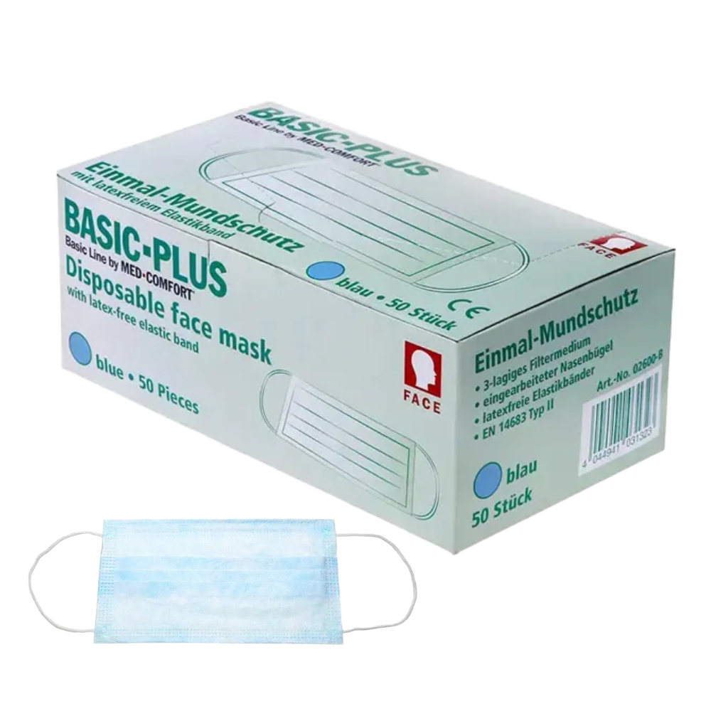 AMPri BASIC-PLUS Surgical Mask 3-ply Type II, various colors
