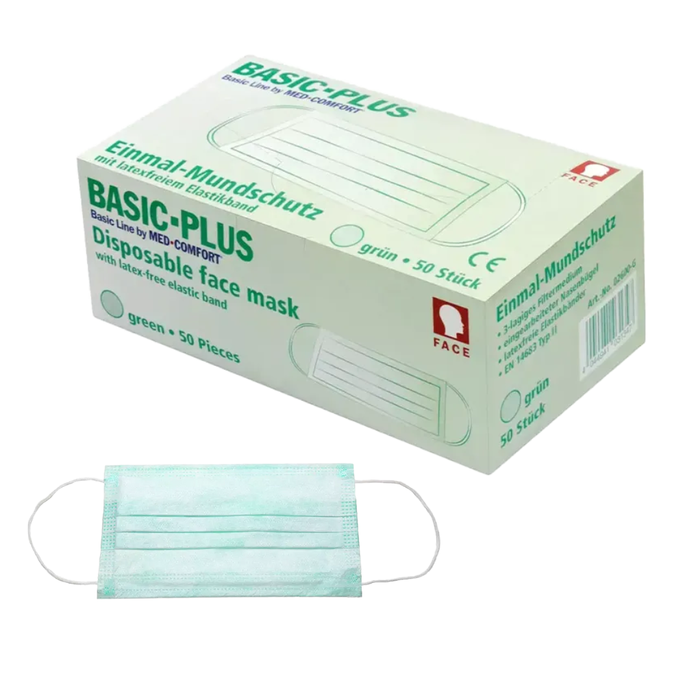 AMPri BASIC-PLUS Surgical Mask 3-ply Type II, various colors
