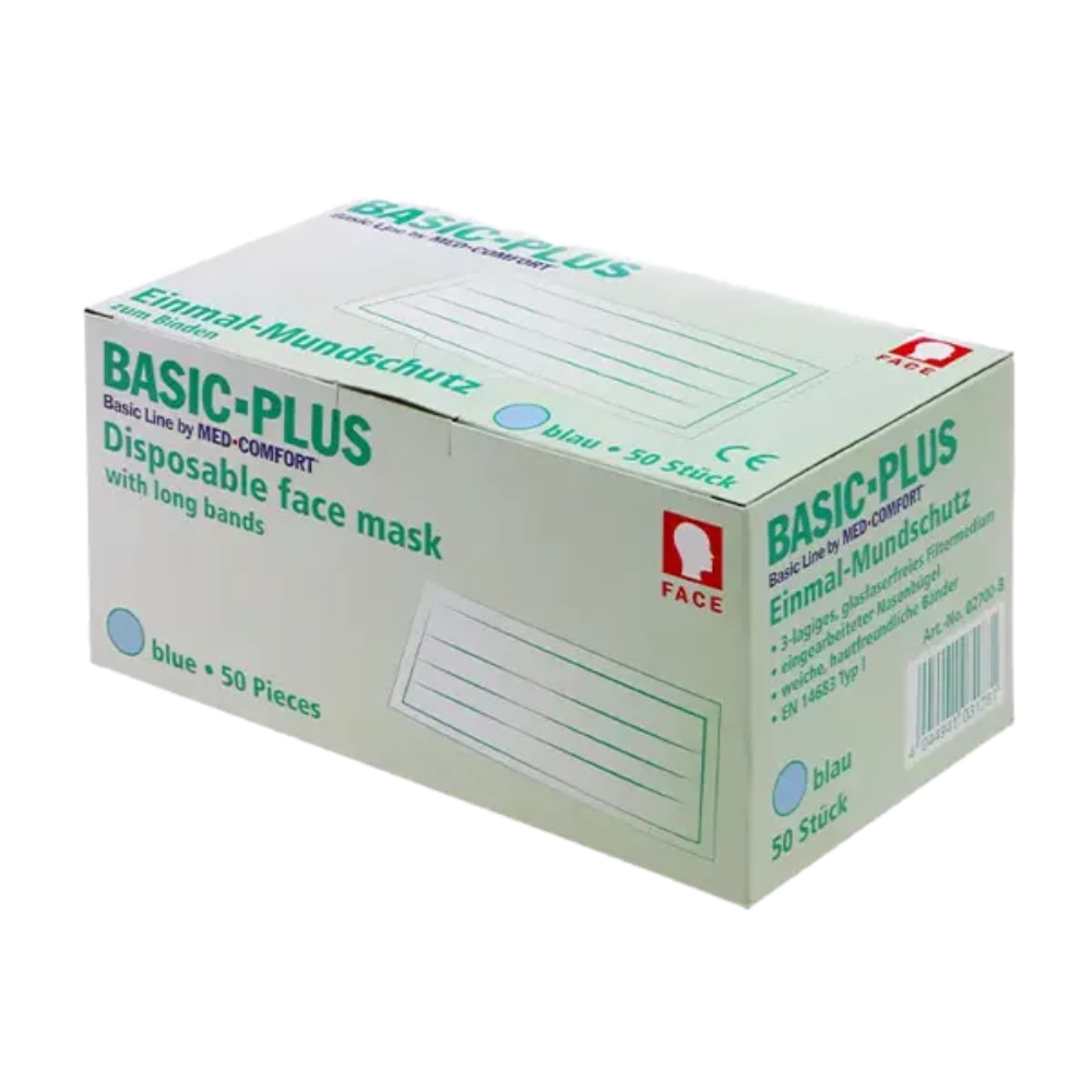 AMPri BASIC-PLUS surgical mask, 3-ply, type II, tie-on, various colors