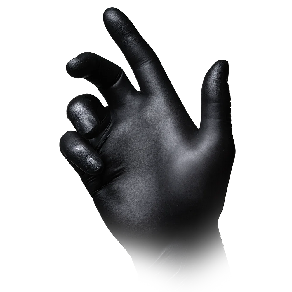 AMPri BLACK 300 Extra-Length Nitrile Gloves, Black | Box (100 pieces)