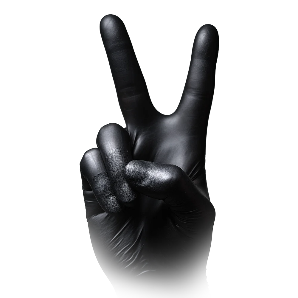 AMPri BLACK 300 Extra-Length Nitrile Gloves, Black | Box (100 pieces)