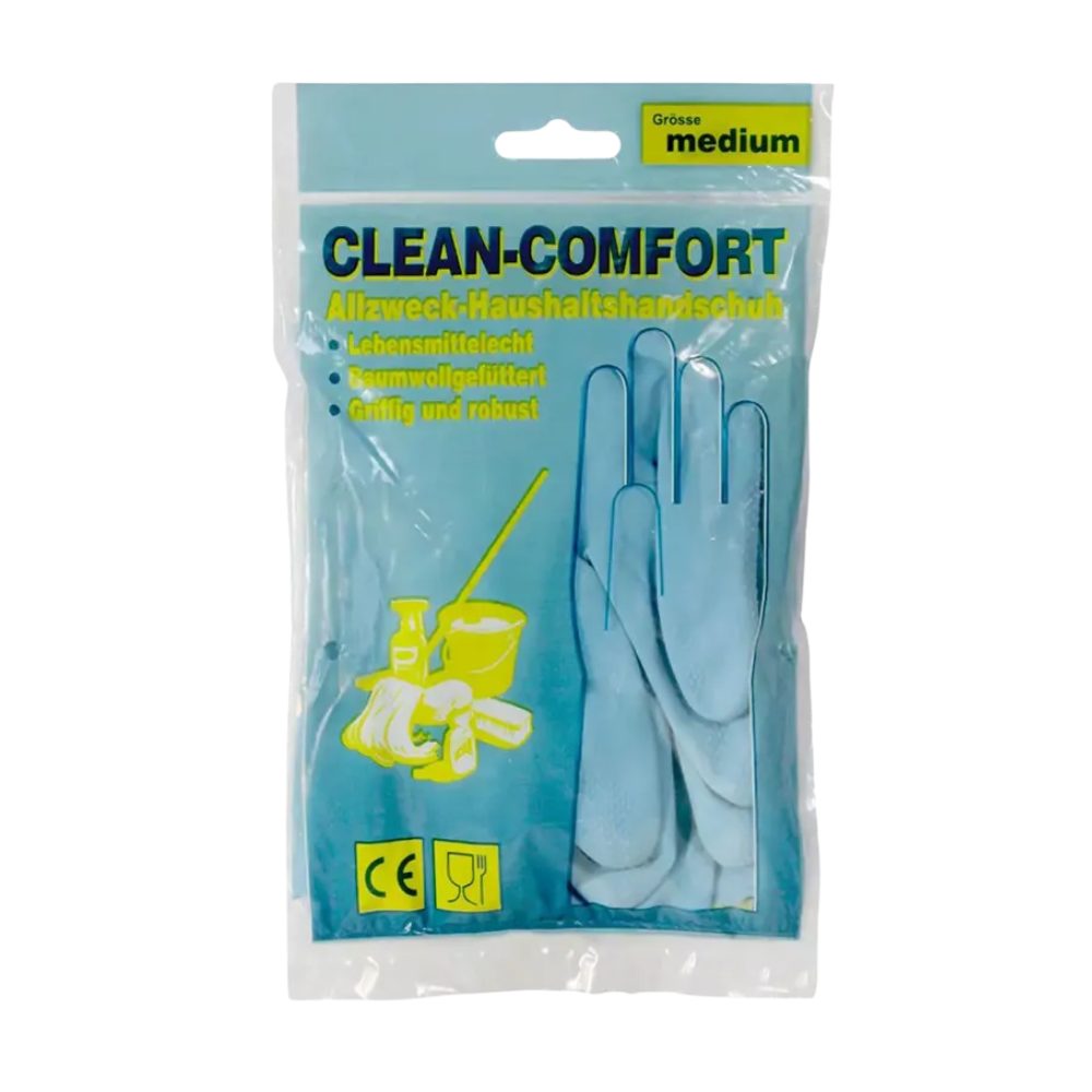 AMPri CLEAN-COMFORT Latex Household Gloves, Powder-Free, Various Colors