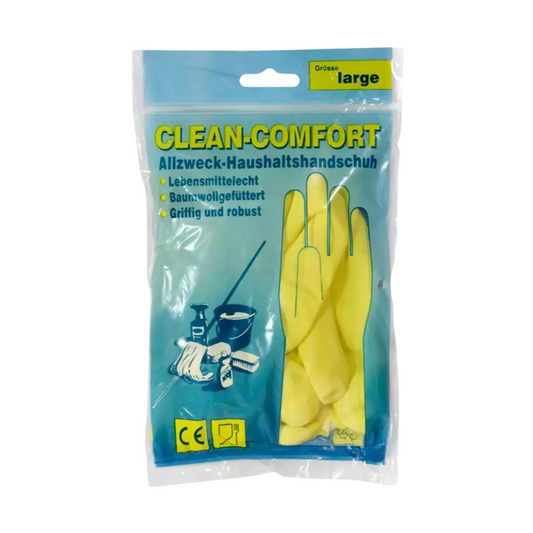 AMPri CLEAN-COMFORT Latex Household Gloves, Powder-Free, Various Colors
