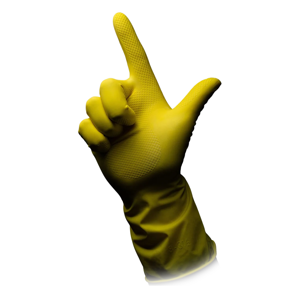 AMPri CLEAN-COMFORT Latex Household Gloves, Powder-Free, Various Colors