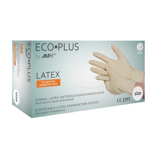 AMPri ECO-PLUS powder-free latex gloves, white