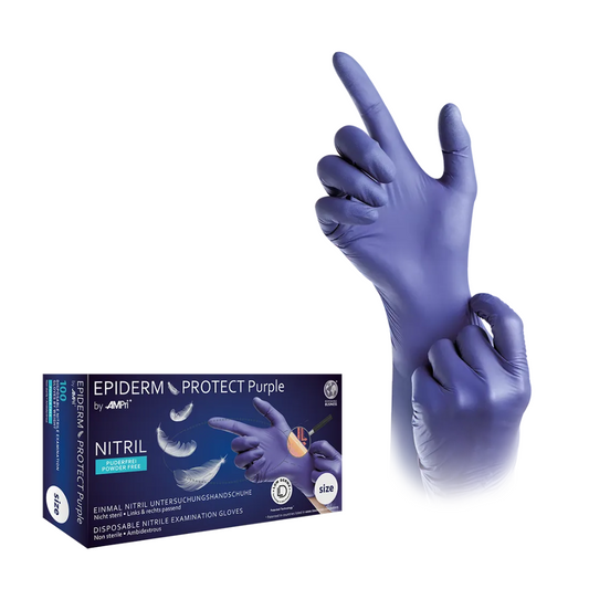 AMPri Epiderm Protect Purple Nitrile Gloves by MED-COMFORT, powder-free, purple | Box (100 pieces)