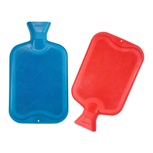 AMPri Rubber Hot Water Bottle with Screw Cap, 2 Liters, Blue and Red | Pack (1 piece)