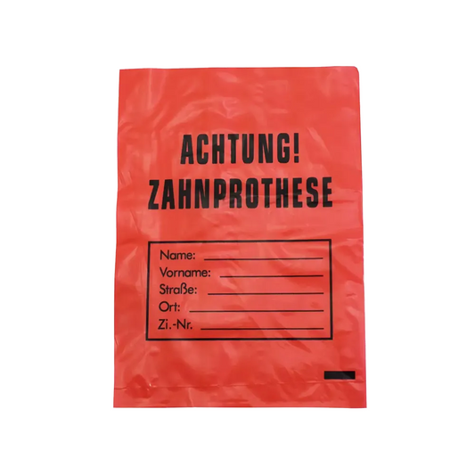 AMPri LDPE denture bag, red, 17 x 24 cm | Carton (1 pack)