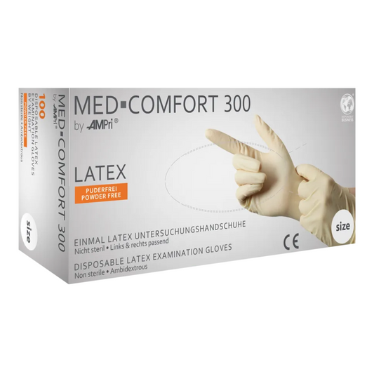 AMPri MED-COMFORT 300 Latex gloves, powder-free, white