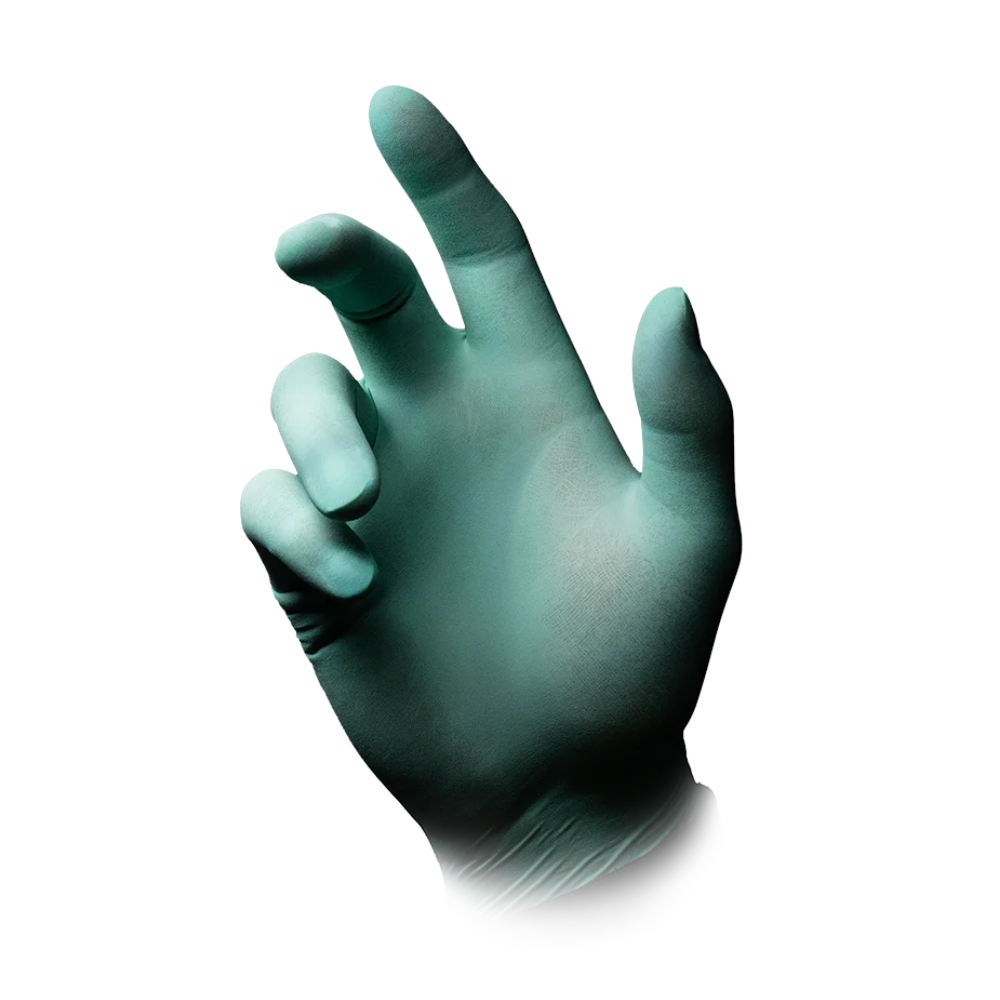 AMPri MED-COMFORT Aloe Latex Gloves, Powder-Free, Mint Green | Box (100 pieces)