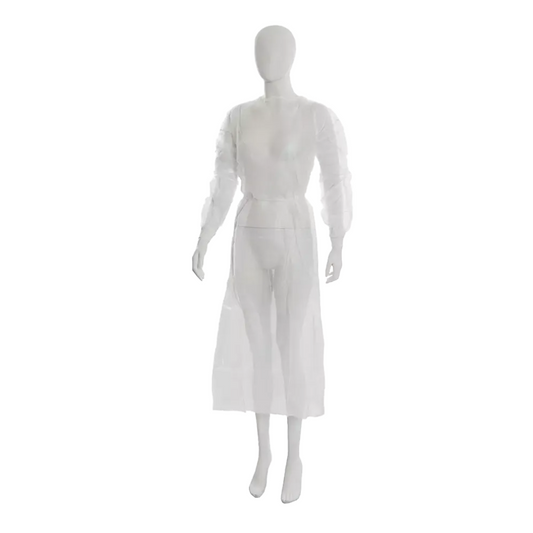 AMPri MED-COMFORT PP Disposable Visitor Gowns with Ties and Jersey Cuffs