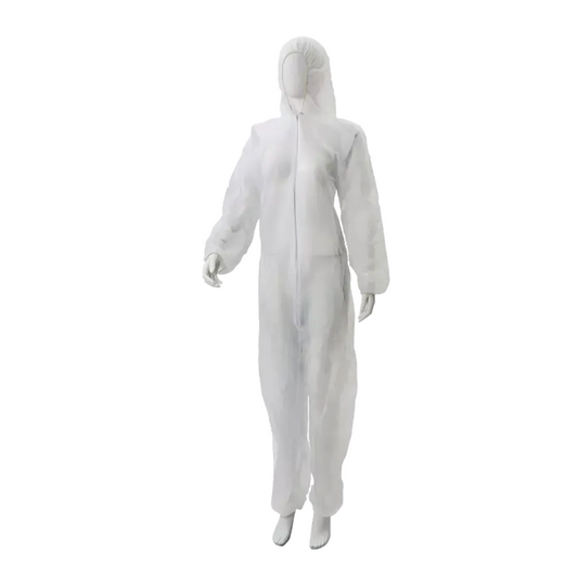 AMPri MED-COMFORT PP Disposable Coverall with Zipper and Hood, Various Sizes/Colors