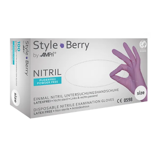 AMPri STYLE BERRY Powder-free nitrile gloves by MED-COMFORT, Lilac