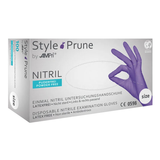 AMPri STYLE PURNE Powder-free nitrile gloves by MED-COMFORT, dark purple