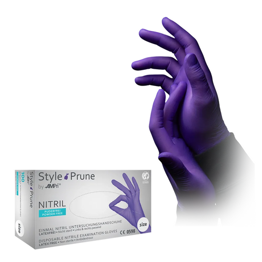 AMPri STYLE PURNE Powder-free nitrile gloves by MED-COMFORT, dark purple