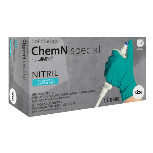 AMPri SolidSafety ChemN Special Nitrile Chemical Protective Gloves S - XXL