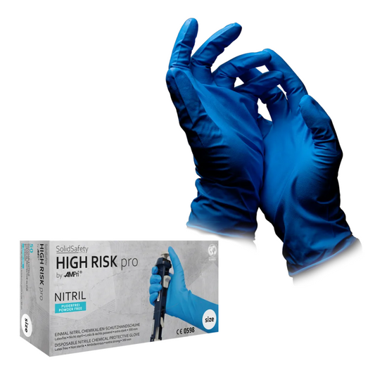AMPri SolidSafety High Risk Pro Nitrile Chemical Protective Gloves Type A