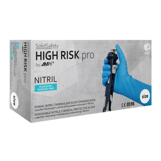 AMPri SolidSafety High Risk Pro Nitrile Chemical Protective Gloves Type A