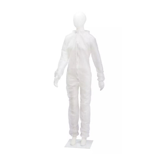 AMPri MED-COMFORT PP Disposable Coverall with Stand-Up Collar and Zipper, M - XXXL