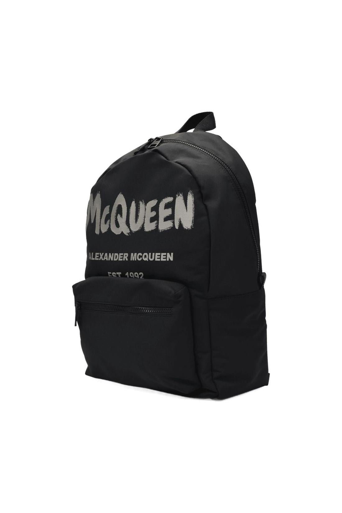 Metropolitan Backpack - Alexander Mcqueen -  Black/Off-White - Synthetic