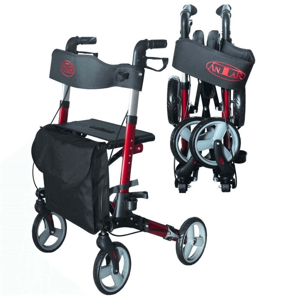 Antar Lightweight 3-Way Folding Travel Rollator Made of Aluminum 