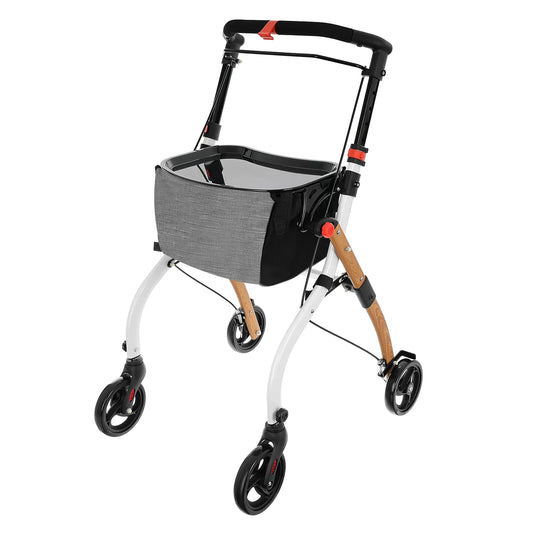 Indoor Rollator Halbholz-Optik – 6,7 kg, faltbar & bis 120 kg belastbar