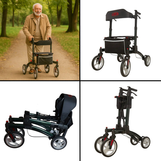 Leichter Aluminium Rollator mit Sitz und Tasche – AT51052