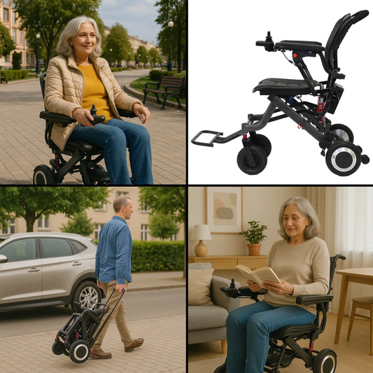 Elektrorollstuhl 250 W Carbon – faltbar, 6 km/h & nur 13,8 kg leicht