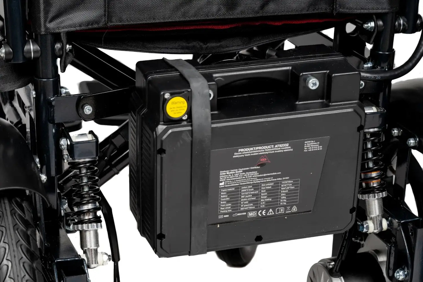 Rafknúinn hjólastóll frá Antar úr svörtu kolefnisstáli – AT52332