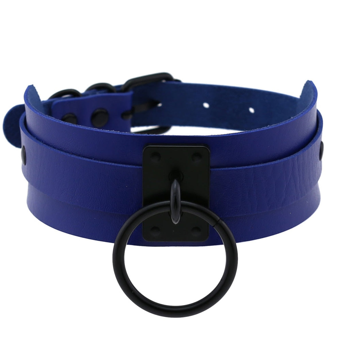 Leather Look Choker Collar
