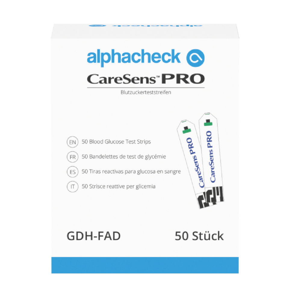 Alphacheck CareSens PRO Blutzuckerteststreifen | Packung (50 Stück)