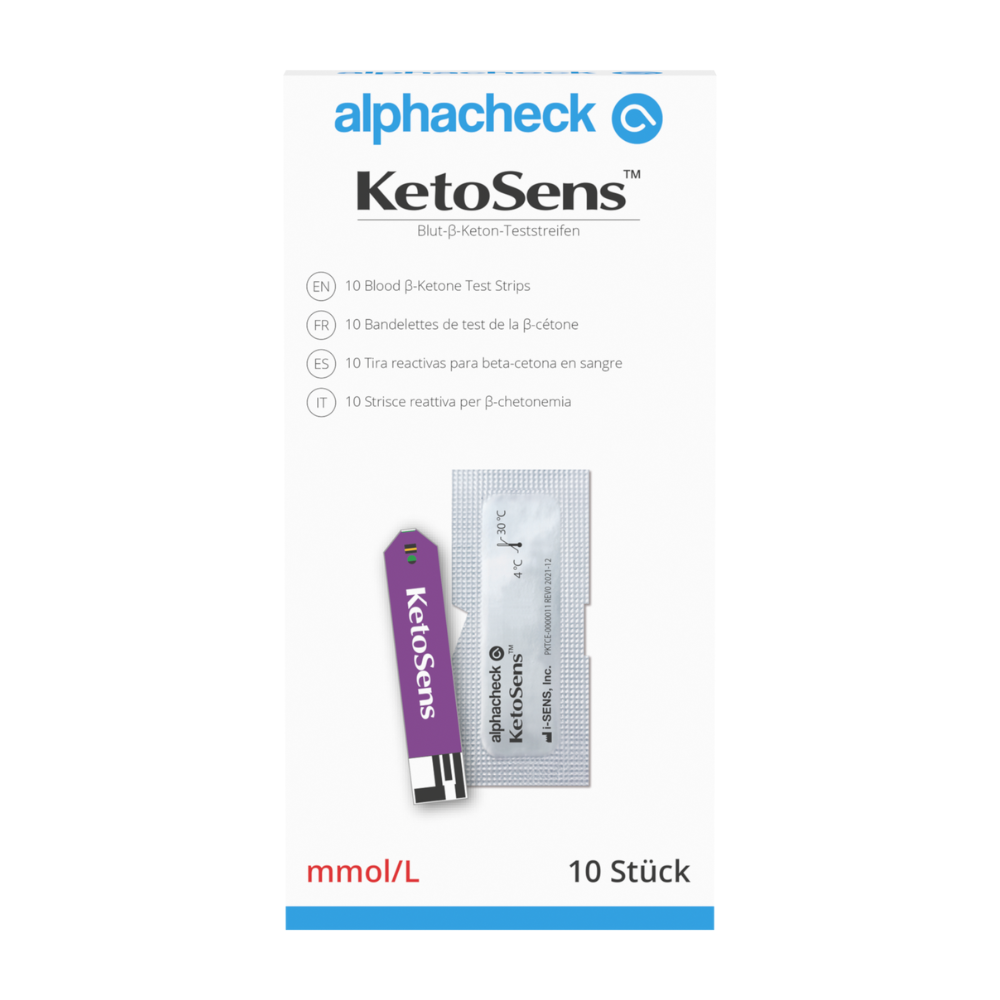 Alphacheck KetoSens Blut-β-Keton-Teststreifen | Packung (10 Stück)