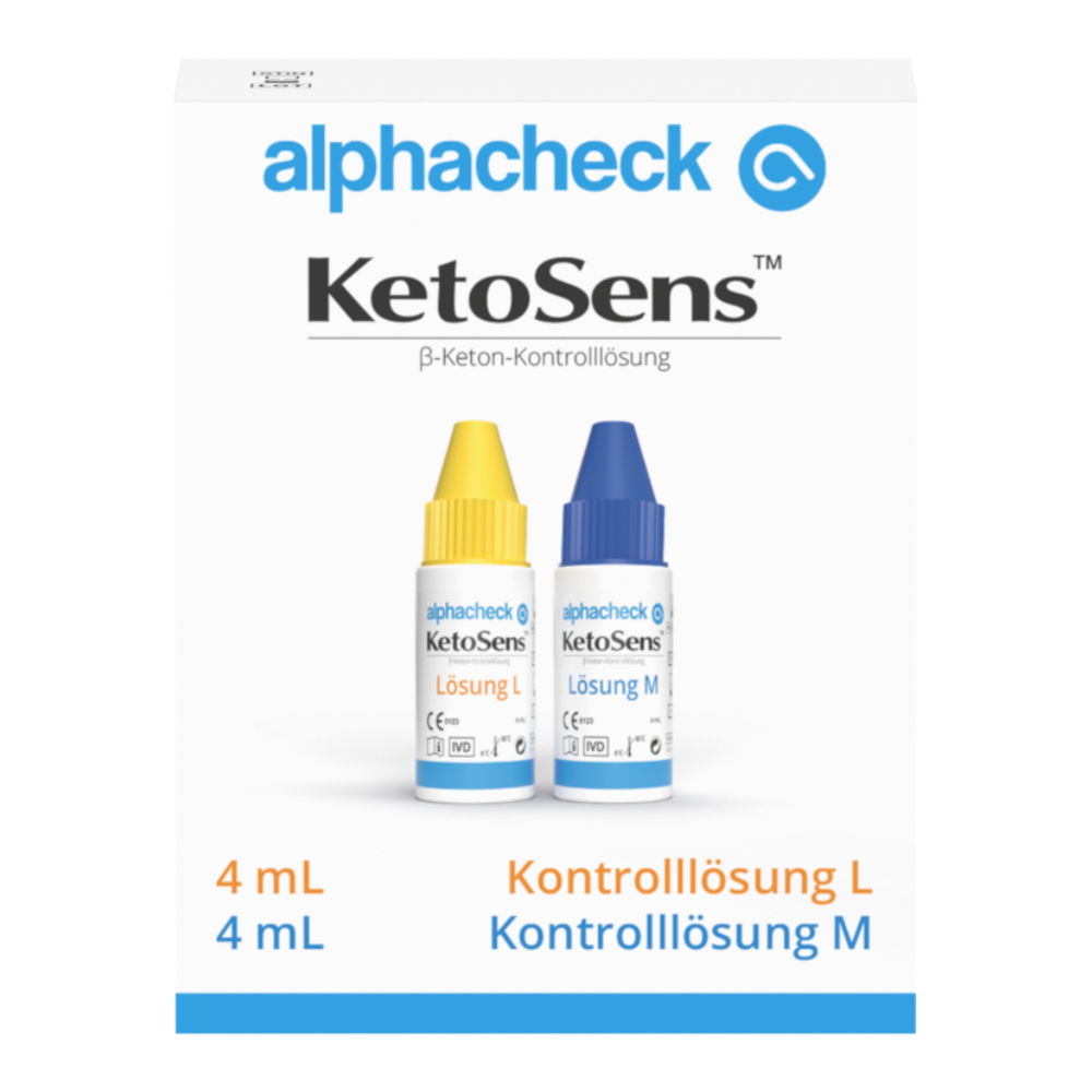Alphacheck KetoSens β-Keton-Kontrolllösung L+M | Packung (2 Fläschchen)