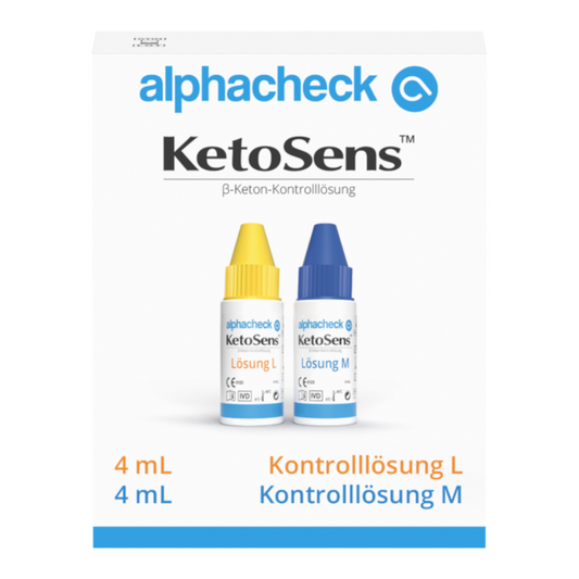 Alphacheck KetoSens β-Keton-Kontrolllösung L+M | Packung (2 Fläschchen)