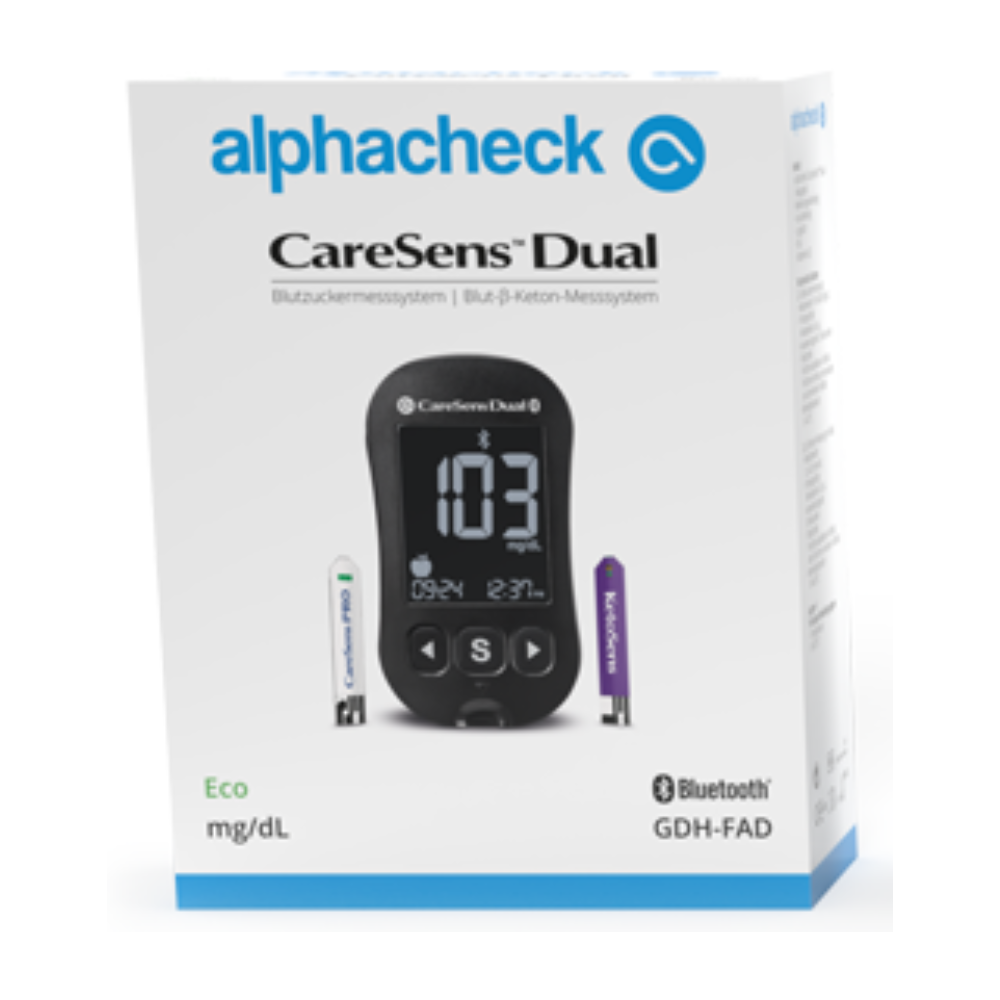 Alphacheck CareSens DUAL Blutzuckermessgerät eco | Packung (1 Stück)