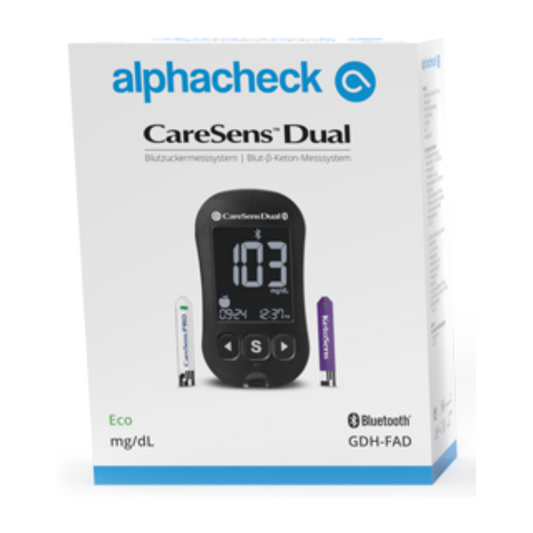 Alphacheck CareSens DUAL Blutzuckermessgerät eco | Packung (1 Stück)