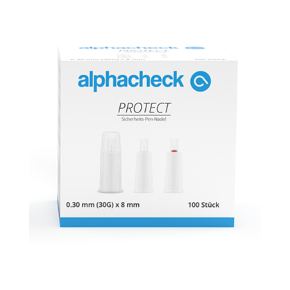 Alphacheck PROTECT safety pen needles, various sizes