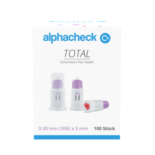 Alphacheck TOTAL Security Pen Needle 30G x 5 mm | Pack (100 pieces)