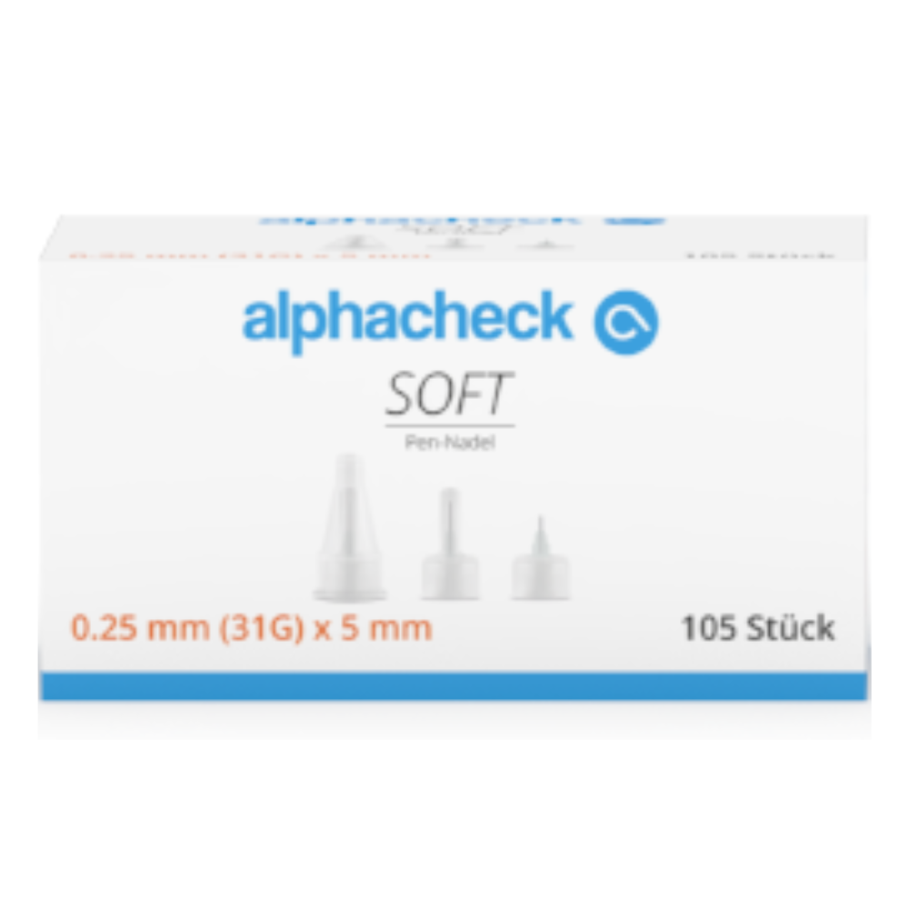 Alphacheck soft pen needles, various sizes, 105 pieces/pack